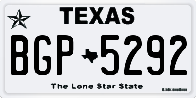 TX license plate BGP5292