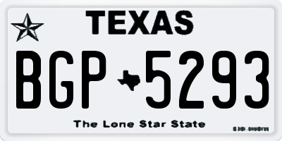 TX license plate BGP5293