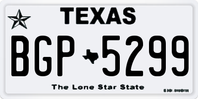 TX license plate BGP5299