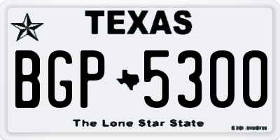 TX license plate BGP5300