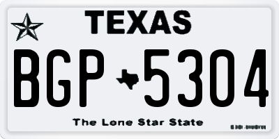 TX license plate BGP5304