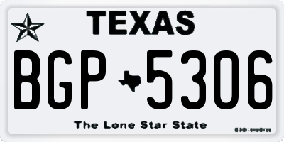 TX license plate BGP5306