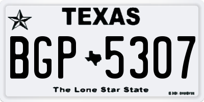TX license plate BGP5307
