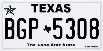 TX license plate BGP5308