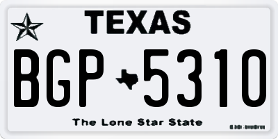 TX license plate BGP5310