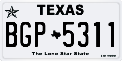 TX license plate BGP5311