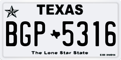 TX license plate BGP5316