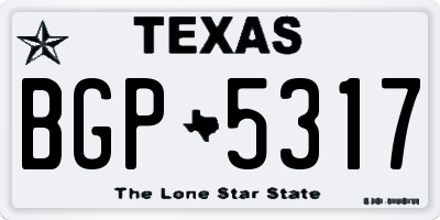 TX license plate BGP5317