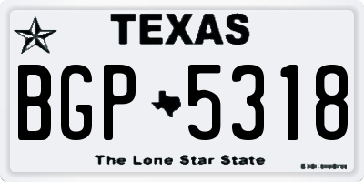 TX license plate BGP5318