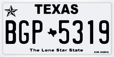 TX license plate BGP5319
