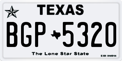 TX license plate BGP5320