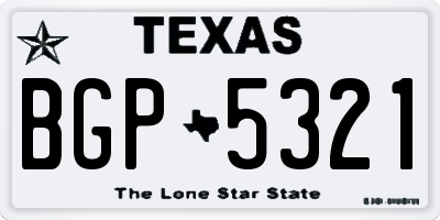 TX license plate BGP5321