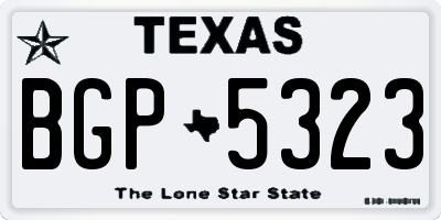 TX license plate BGP5323