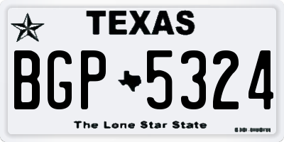 TX license plate BGP5324