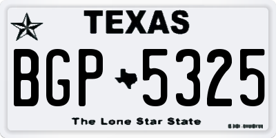 TX license plate BGP5325