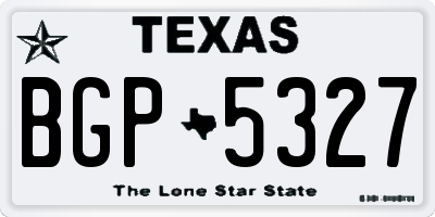 TX license plate BGP5327