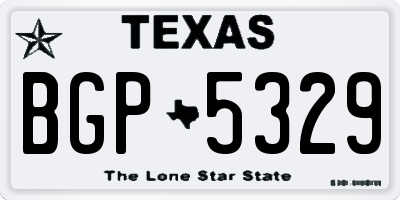 TX license plate BGP5329
