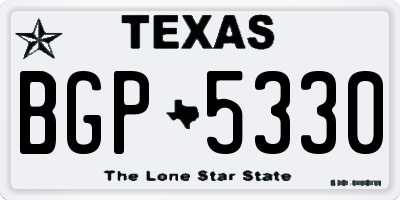 TX license plate BGP5330