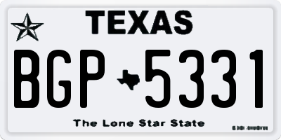 TX license plate BGP5331