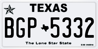 TX license plate BGP5332