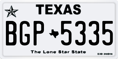 TX license plate BGP5335
