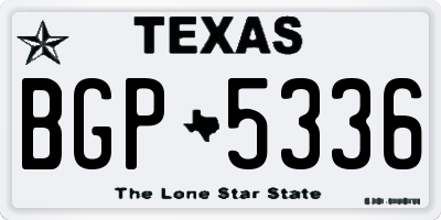 TX license plate BGP5336