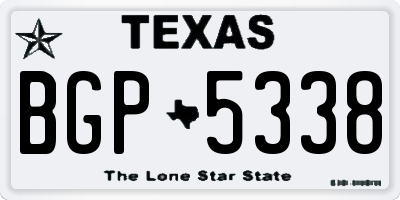 TX license plate BGP5338