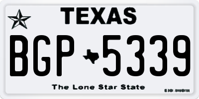 TX license plate BGP5339