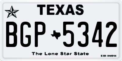 TX license plate BGP5342