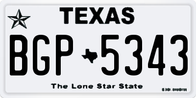 TX license plate BGP5343