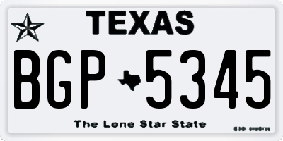 TX license plate BGP5345