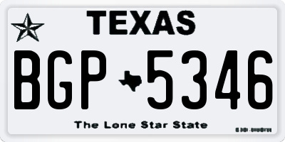 TX license plate BGP5346