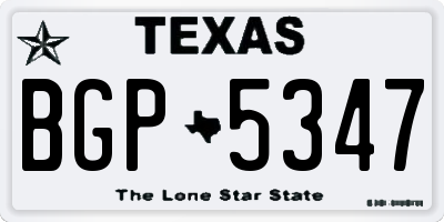 TX license plate BGP5347