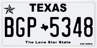 TX license plate BGP5348