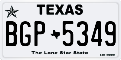 TX license plate BGP5349