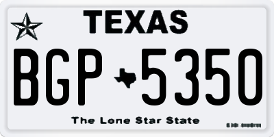TX license plate BGP5350