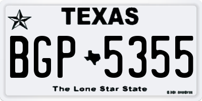 TX license plate BGP5355