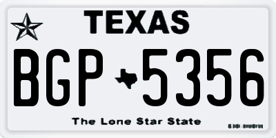 TX license plate BGP5356