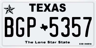 TX license plate BGP5357