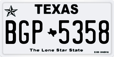 TX license plate BGP5358