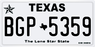 TX license plate BGP5359