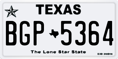 TX license plate BGP5364