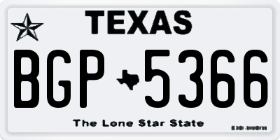 TX license plate BGP5366
