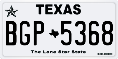 TX license plate BGP5368