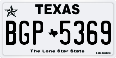 TX license plate BGP5369