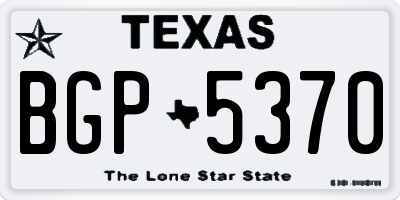 TX license plate BGP5370