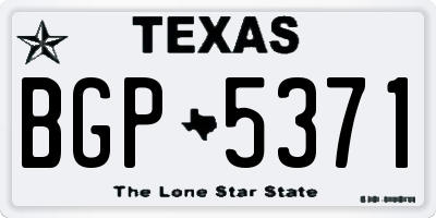 TX license plate BGP5371