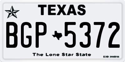 TX license plate BGP5372