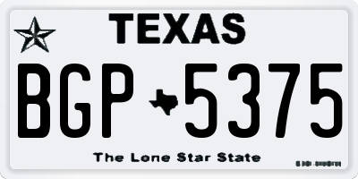TX license plate BGP5375