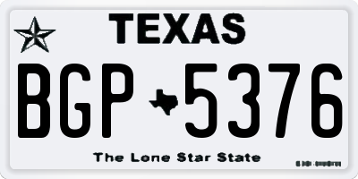 TX license plate BGP5376